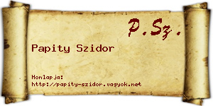Papity Szidor névjegykártya